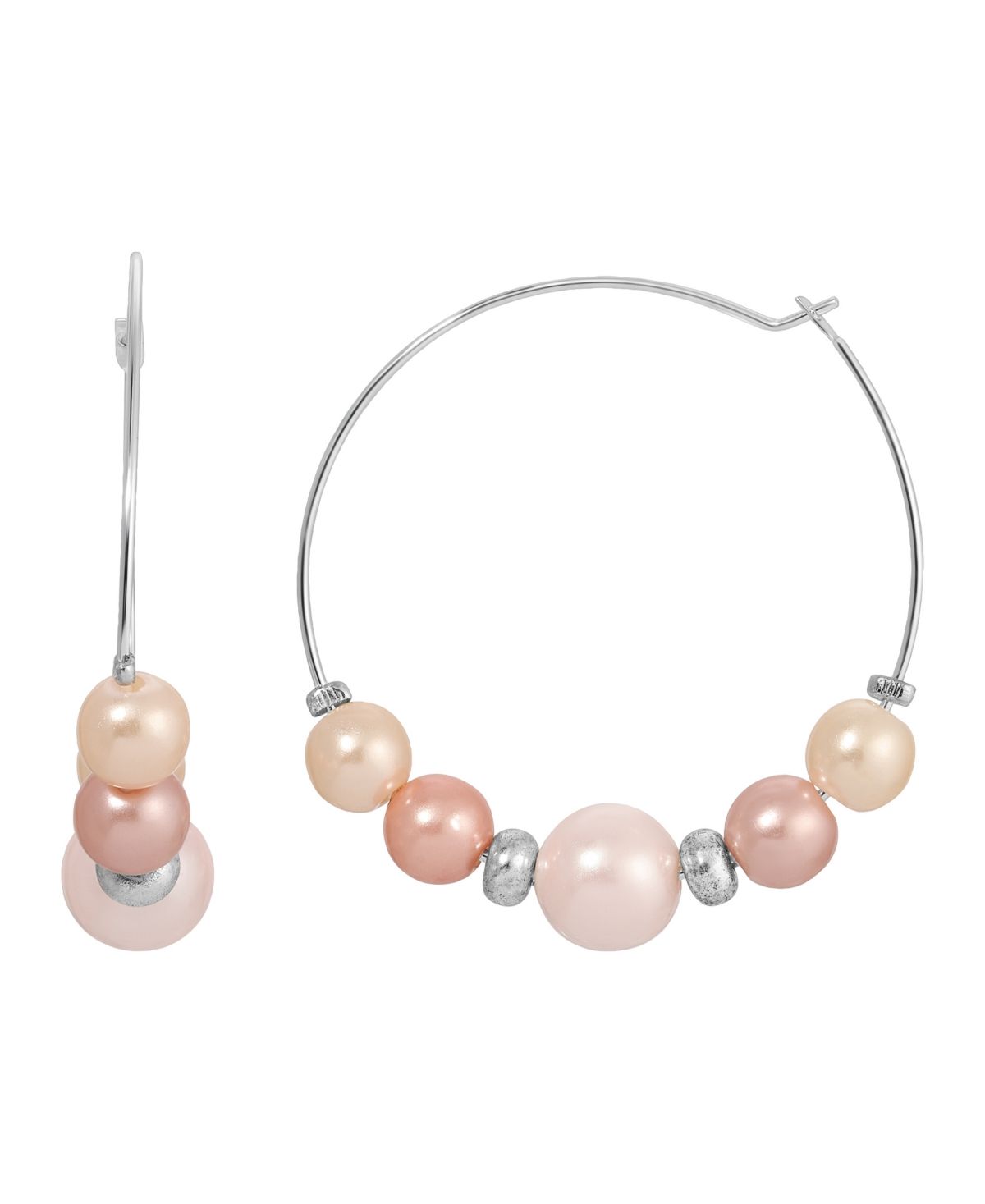 2028 Multi Color Imitation Pearl Hoop Earrings | Macys (US)