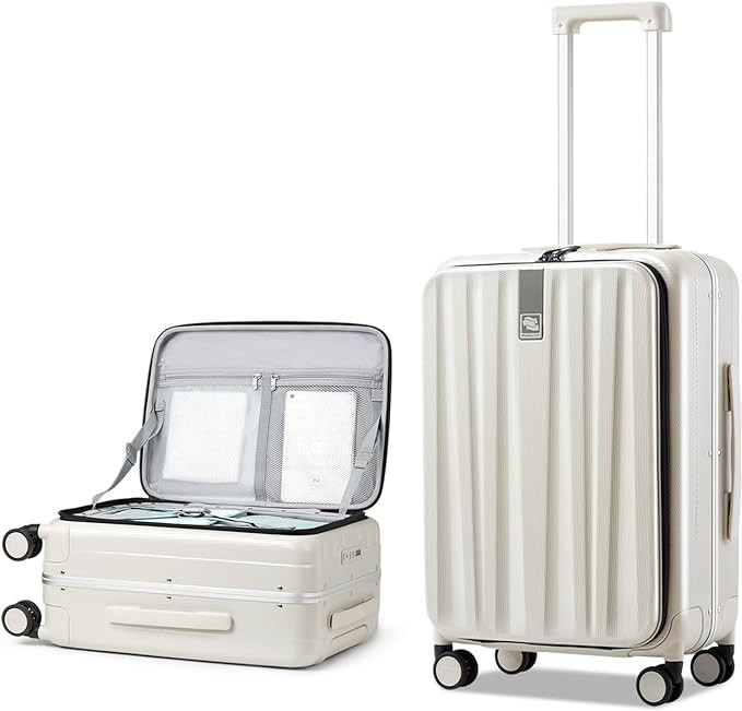 Hanke 24 Inch Checked Luggage PC Hard Case Luggage Top Opening Aluminum Frame Tsa Luggage Suitcas... | Amazon (US)