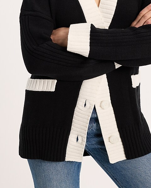 Tipped Tunic Cardigan | Express