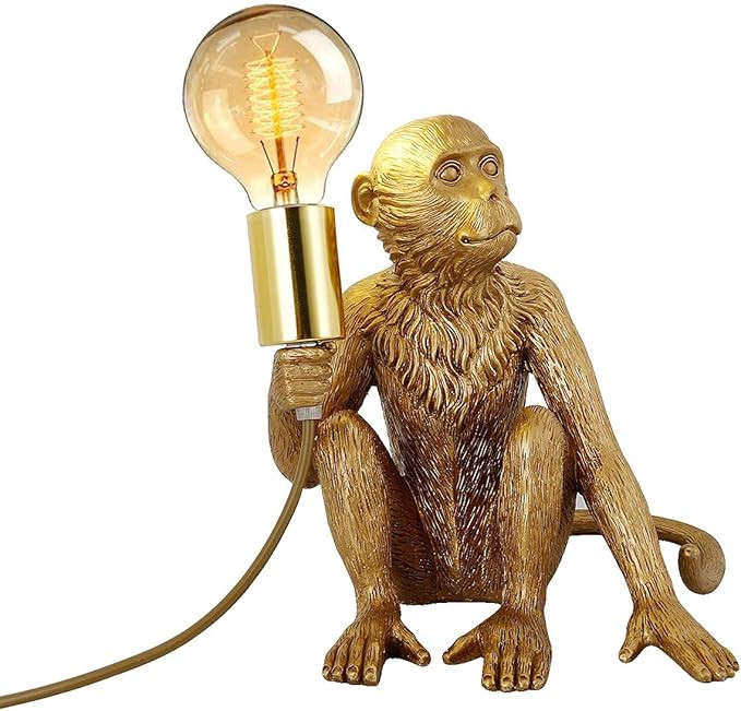 Bedside Table Lamp, Resin Monkey Table Lamp, Creative Desk Lamp Lighting Fixture for Living Room,... | Amazon (US)