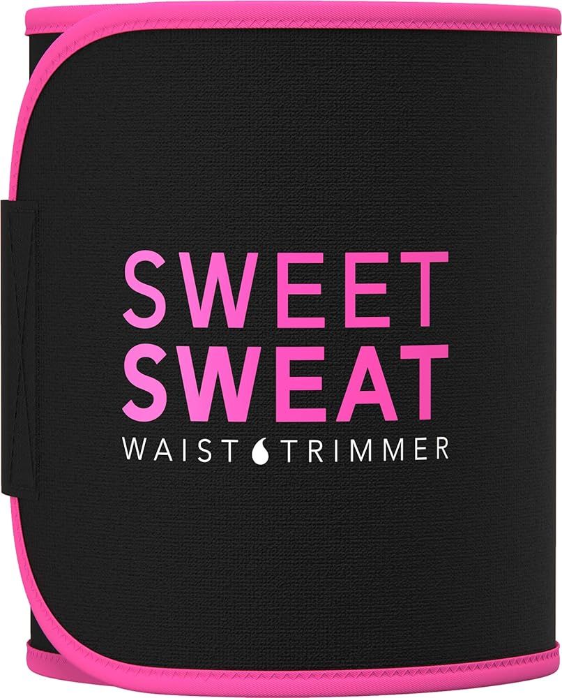 Sweet Sweat Waist Trimmer - Black/Pink | Premium Waist Trainer Sauna Belt for Men & Women | Amazon (US)