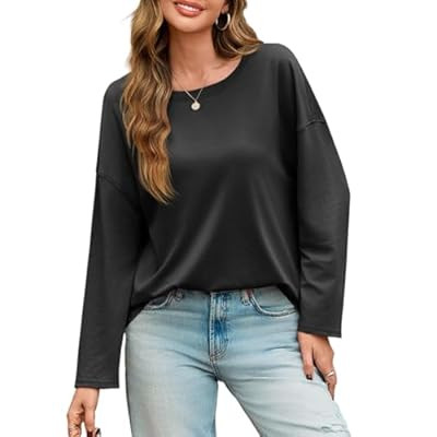 Cicy Bell Womens Oversized Long Sleeve T Shirts Casual Crewneck Trendy Tunic Top… | Amazon (US)