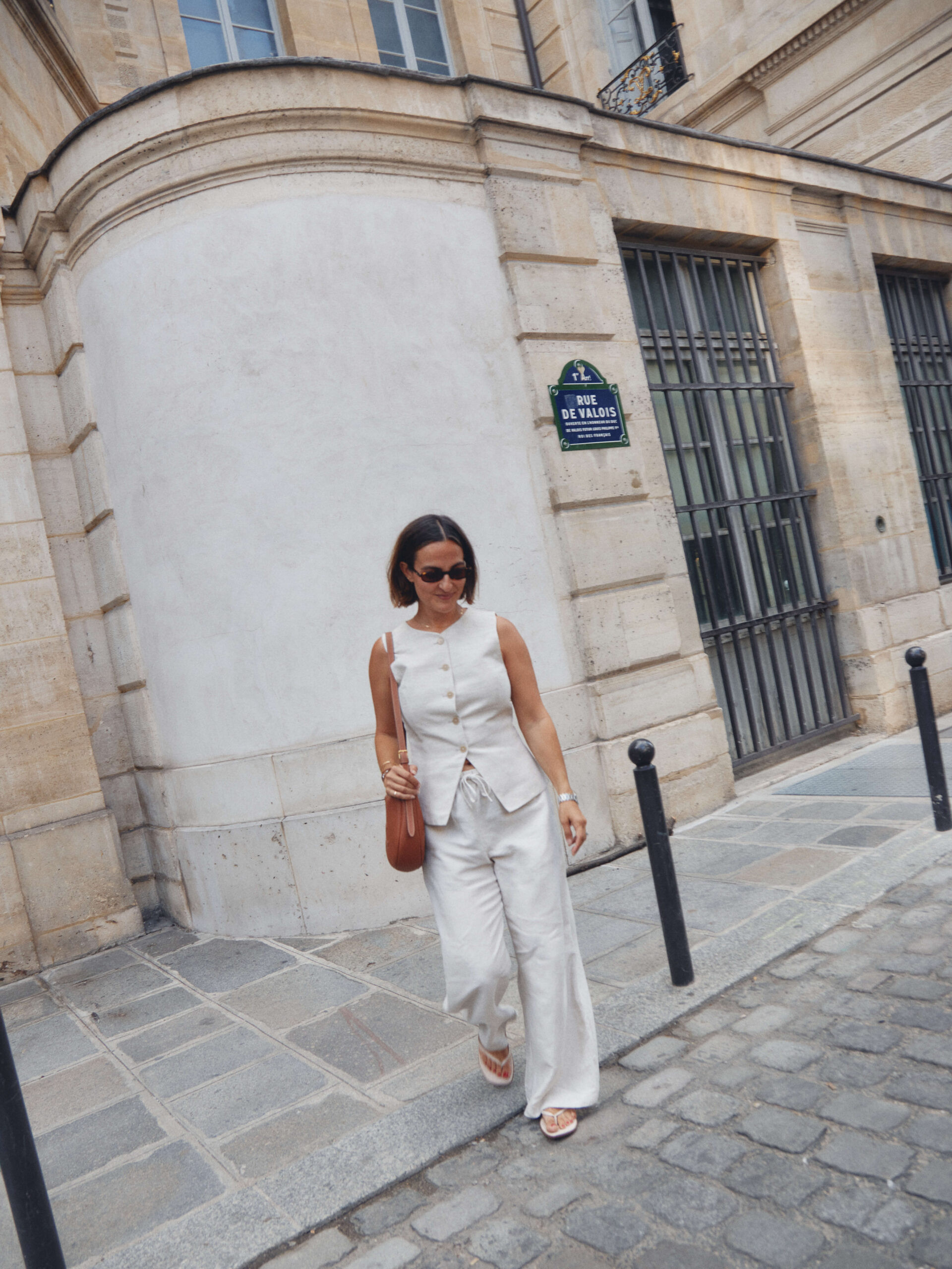 A matching linen vest and wide-leg trousers make an easy, elevated outfit for warm days. I kept the look tonal with simple sandals, then added a cognac shoulder bag for just the right amount of contrast. Wear the pieces together now, then style them separately as we head into fall.  

 #LTKootd #LTKSeasonal