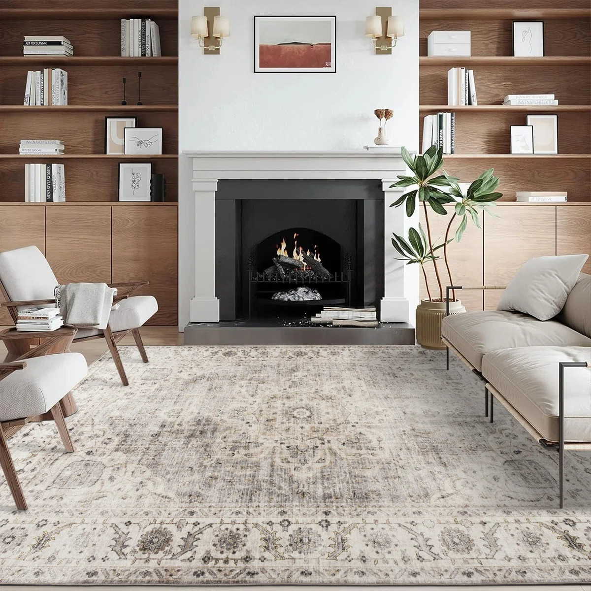 Lefkothea Machine Washable Area Rug Living Room Bedroom Bathroom Kitchen Non Slip Stain Resistant | Wayfair North America