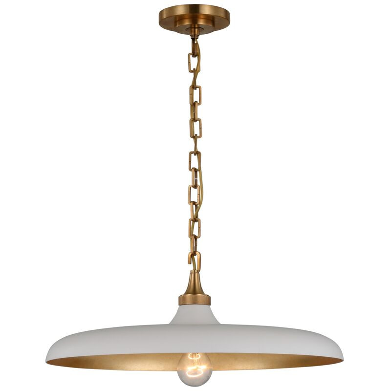 Piatto Medium Pendant, Brass/Plaster White | One Kings Lane