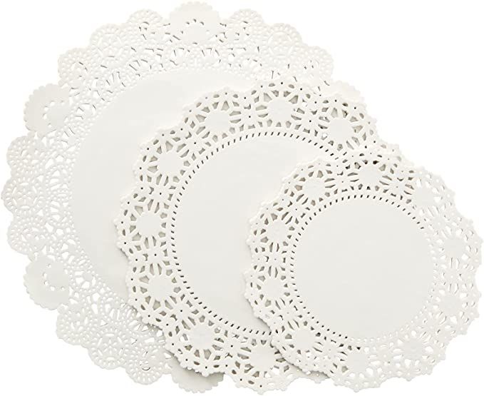 150 Pack Round Lace Paper Doilies for Food, Cake, Crafts, 3 Assorted Sizes (White, 6.5, 8.5, and ... | Amazon (US)