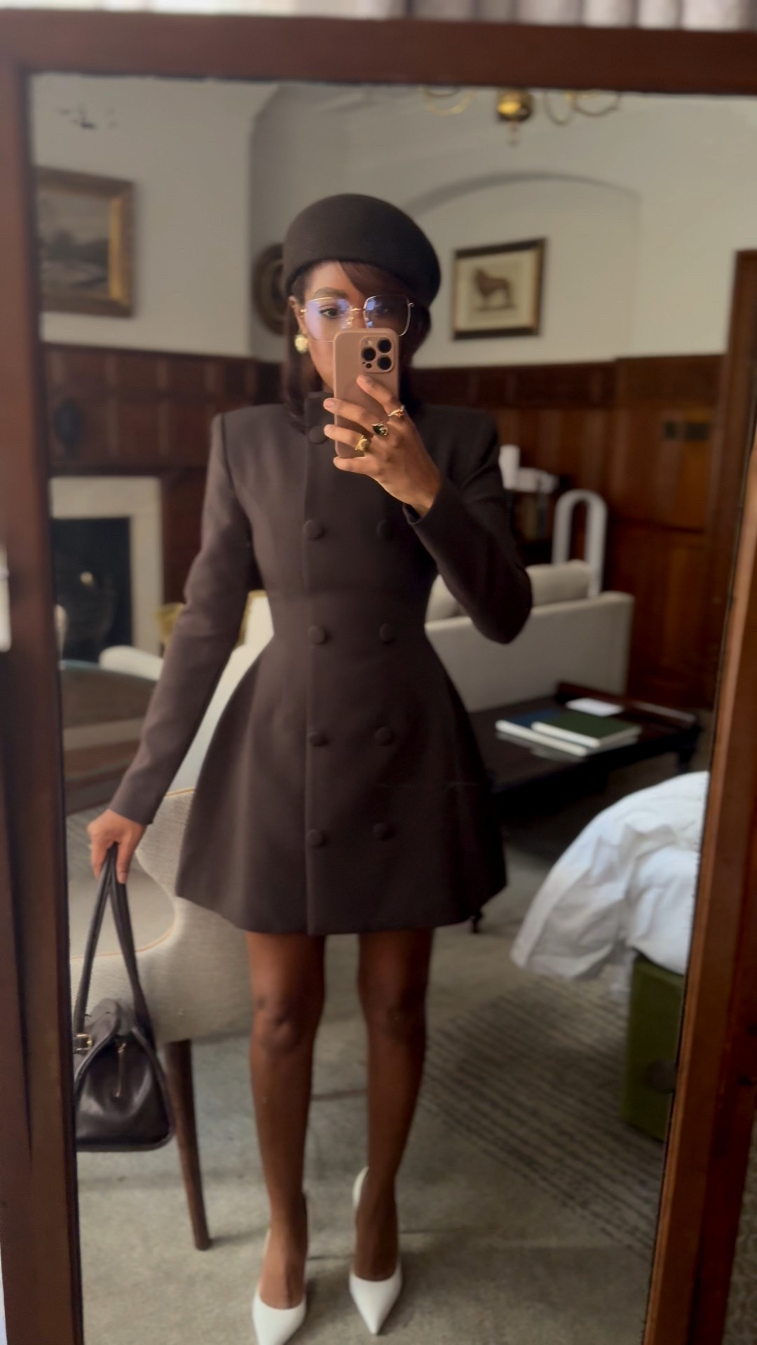 Off to afternoon tea in this brown button mini dress 

#LTKootd