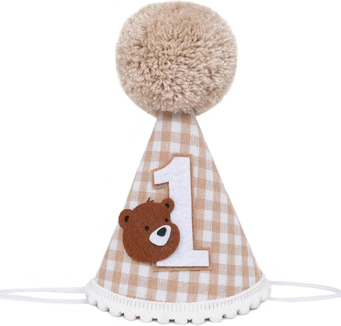 Teddy Bear 1st Birthday Decoration Set - Little Bear Birthday Crown, Woodland Decor with Beary Ca... | Amazon (US)