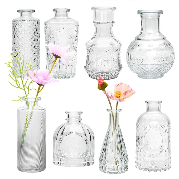 Brajttt Glass Bud Vases in Bulk, Bud Vase Set of 25,Small Vases for Mini Flower Vase Set, Cute Vi... | Amazon (US)