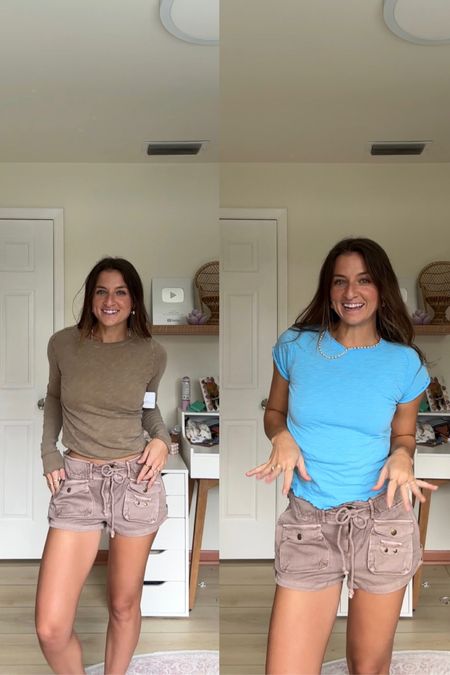new spring time goodies I got in from free people!! these tops are such nice quality and greats basics, they come in so many colors too! both under $40:) 

basic tee, shorts, spring outfits

#LTKstyletip #LTKGiftGuide #LTKfindsunder100