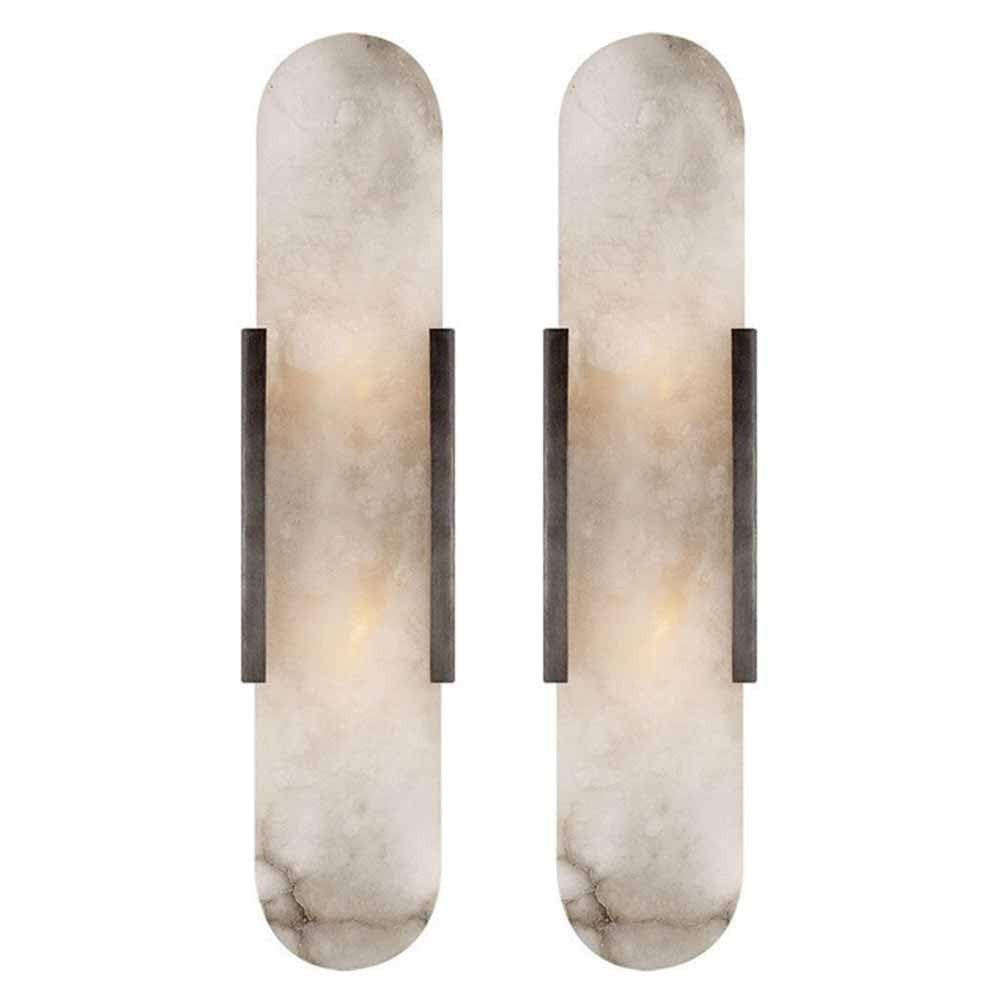 Natural Alabaster Wall Sconces Set of 2 Marble Wall Lamp Bathroom Vanity Light Fixtures Alabaster... | Amazon (US)