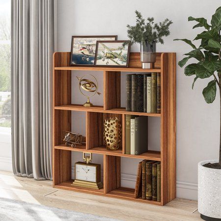 Cube Storage Organizer 7 Cubes Wooden Cabinet Storage Organizer Bedroom Living Room Office Bookcases | Walmart (US)