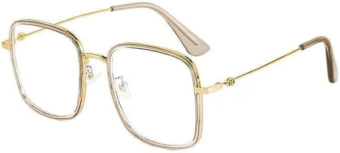 NEWADA Oversized Square Metal Ladies Reading Glasses, Large Anti Blue Light Reader for Women Men,... | Amazon (US)