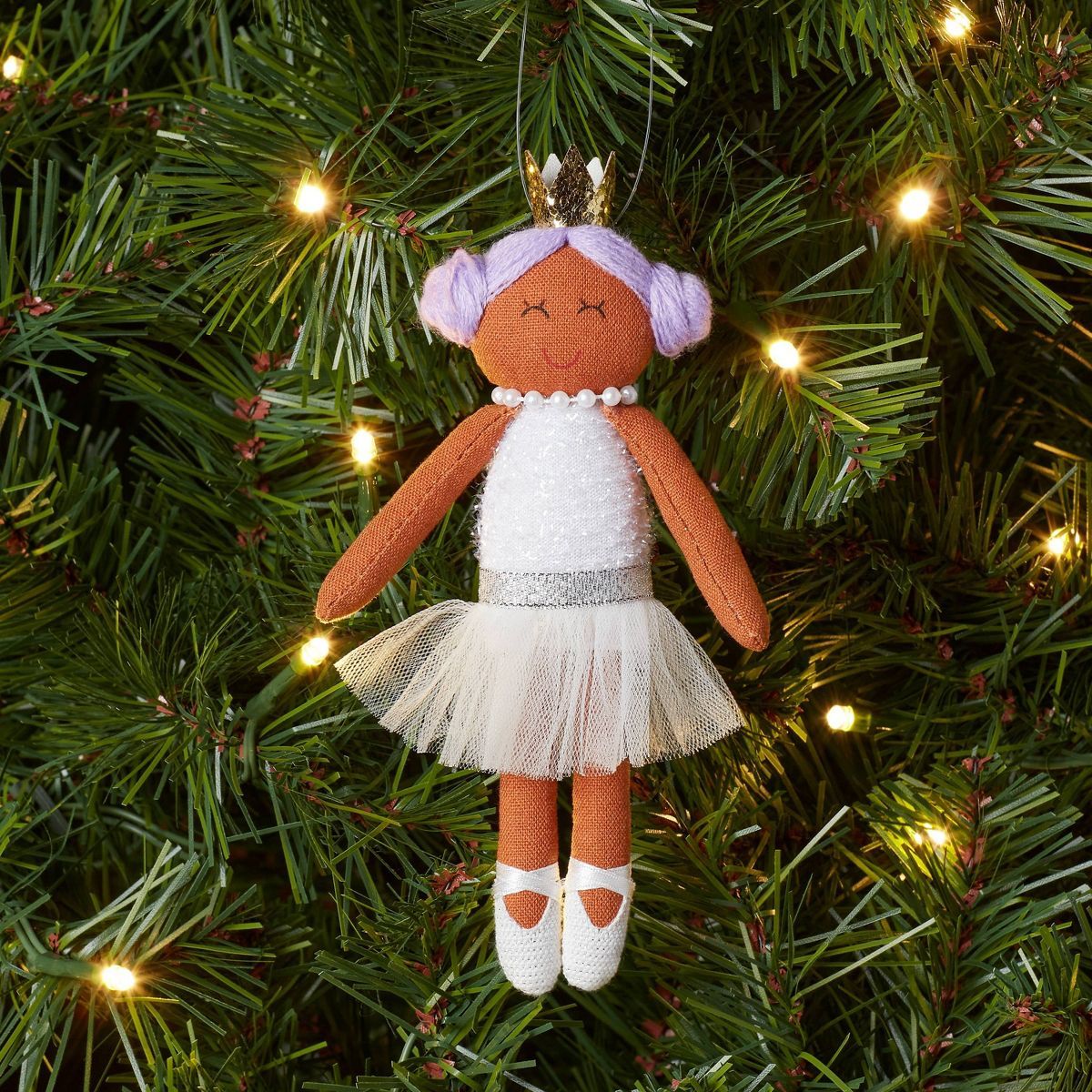 Fabric Ballet Dancer with Purple Hair Christmas Tree Ornament - Wondershop™ | Target