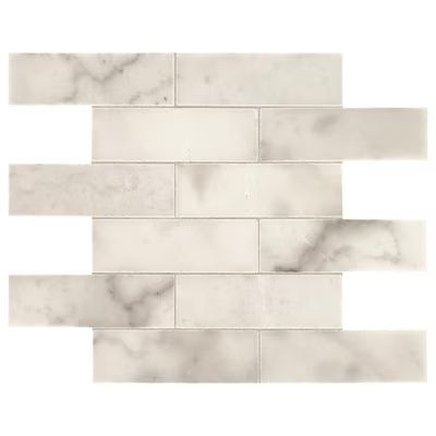 American Olean Genuine Stone Sterling White 11-in x 14-in Unglazed Natural Stone Marble Brick Mar... | Lowe's