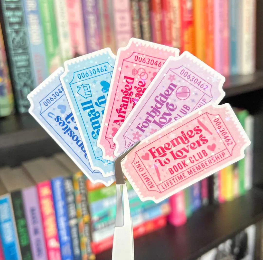Romance Book Tropes Ticket Holographic Sticker Pack | Bookish Gifts for Romance Readers & Book Lo... | Etsy (US)