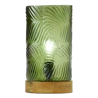 River of Goods Atticus 11.5 in. Green Accent Lamp with Textured Glass 21067 - The Home Depot | The Home Depot