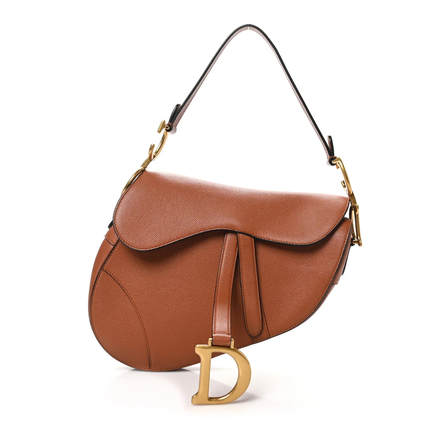 Christian Dior Grained Calfskin Saddle Bag Camello 1747132 | FASHIONPHILE (US)