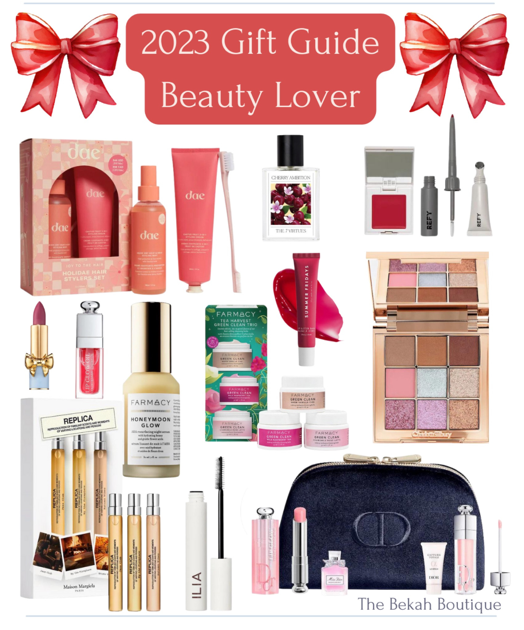 Today on The Bekah Boutique, I’m kicking off my annual holiday series with a 2023 gift guide for beauty lovers! 💄☃️ Everything I’ve selected has been highly curated and is also currently up to 20% off for the Sephora Savings Event. You can click the link in my bio to read, and be sure to check back. ⭐️ Every Friday, I’ll have another brand new gift guide to help you with your holiday shopping this year. 

Gift guide, gift guide for beauty lovers, gifts under $100, gifts under $50, Sephora, Sephora sale, Sephora savings event, holiday gift guide, Christmas, beauty gifts, skincare gifts, makeup gifts, hair care gifts, dae, holidae hair stylers set, Dior addict beauty ritual set, replica travel spray set, maison margiela, jazz club, by the fireplace, autumn vibes, perfume, fragrance, farmacy, tea harvest green clean trio, honeymoon glow aha resurfacing night serum, summer Fridays, lip butter balm, pat mcgrath, satinallure lipstick, refy, red collection lip & cheek set, ilia, limitless lash lengthening clean mascara, the 7 virtues, cherry ambition eau de parfum, charlotte tilbury, the beautyverse palette, Dior addict lip glow oil 

#LTKbeauty #LTKGiftGuide