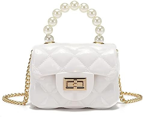 FONETTOS Mini Jelly Purse, Girls Mini Bag Children Small Crossbody Purse Kid with Gold Chain | Amazon (US)