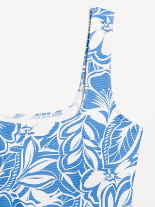 Pique Side-Tie Swim Dress | Old Navy (US)