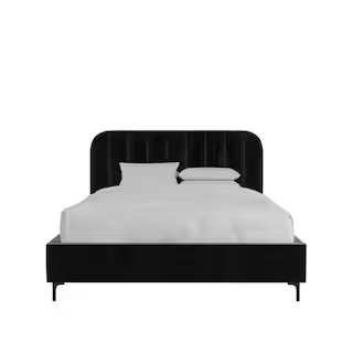 DHP Carter Black Velvet Queen Upholstered Bed-DE36010 - The Home Depot | The Home Depot