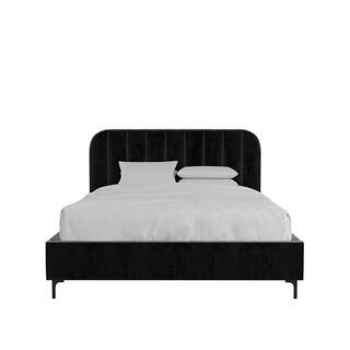 DHP Carter Black Velvet Queen Upholstered Bed-DE36010 - The Home Depot | The Home Depot