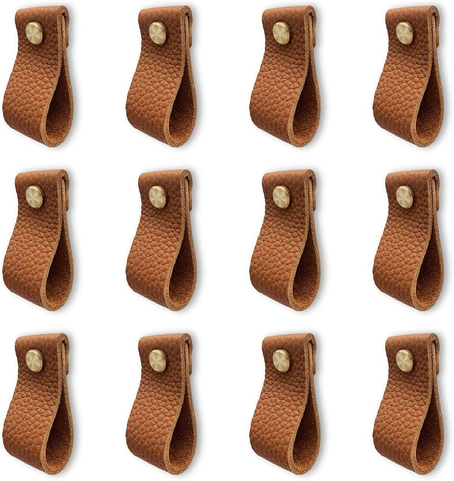 Hiili & Kaala Leather Dresser Knobs, 12 Pack Knobs for Dresser Drawers, Soft Drawer Knobs Upgrade... | Amazon (US)