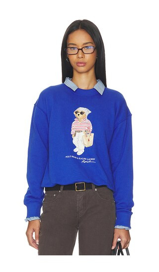 Island Fleece Crew Neck Sweatshirt in Gala Blue | Revolve Clothing (Global)