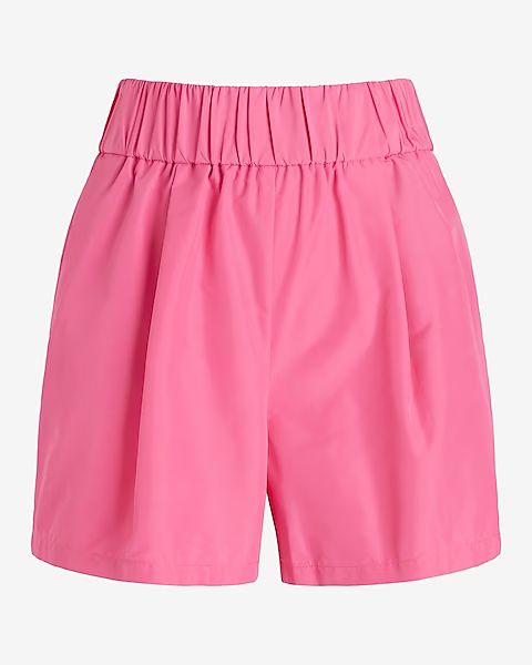 Stylist Super High Waisted Pleated Pull On Shorts | Express