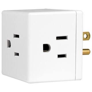 GE 3-Outlet Grounded Cube Design Adapter, White 58368 - The Home Depot | The Home Depot