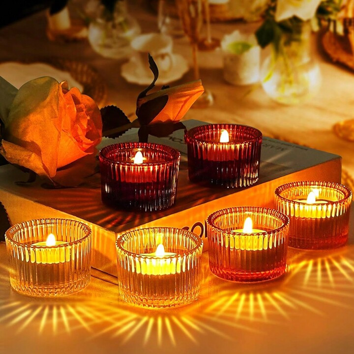 Conjunto De 4/12 Porta-velas, Suporte De Vela Votiva Pequeno Em Vidro De 2'' X 1,4'' (velas Não ... | SHEIN