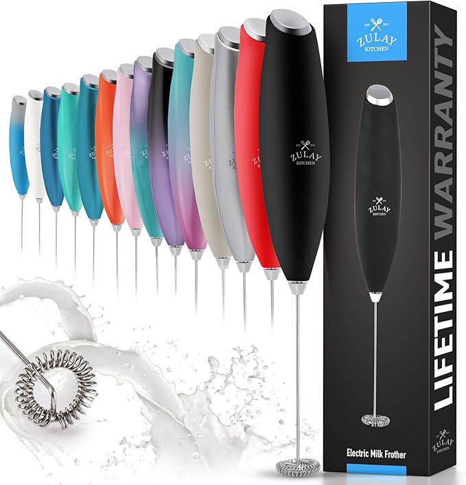 Zulay Milk Frother for Coffee with Upgraded Titanium Motor - Handheld Frother Electric Whisk, Mil... | Amazon (US)