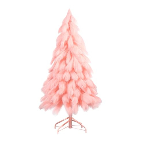 Romantic season Handcrafted 4FT Pink Christmas Tree, Premium Fiber Holiday Xmas Tree Branch Tips & Metal Foldable Stand for Home, Office, Party Decoration | Amazon (US)