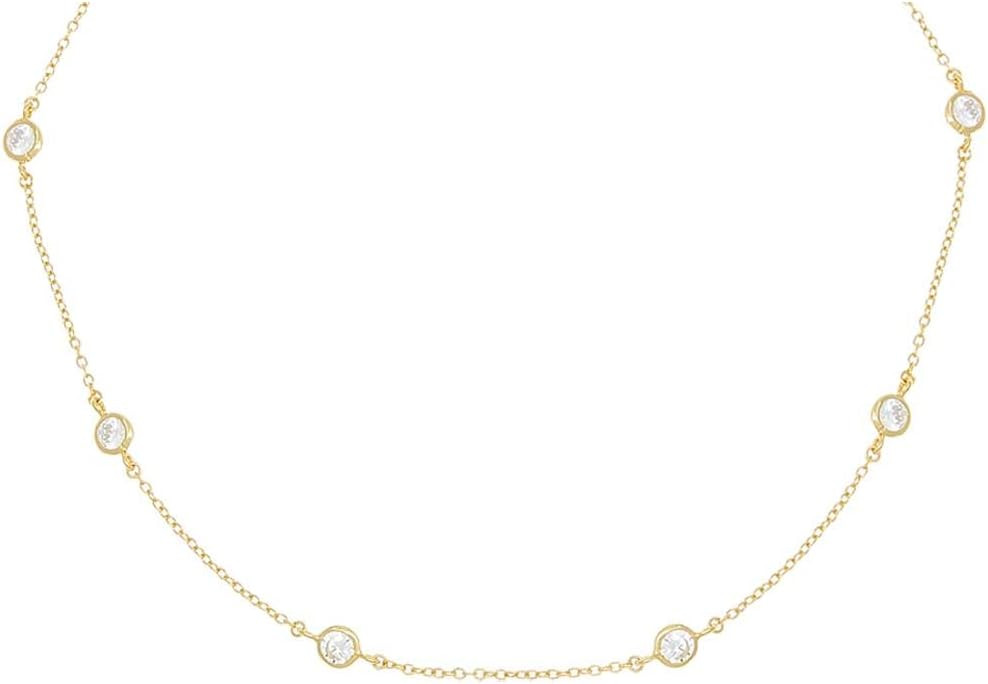 By Adina Eden Women's Diamond by The Yard Choker | Amazon (US)