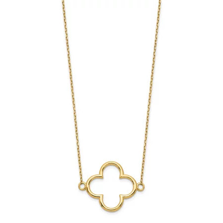 14k Small necklace Quatrefoil Design (Weight: 1.9 Grams Length: 18 Inches) | Walmart (US)