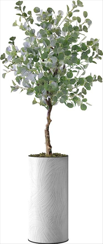 Click for more info about Artificial Tree in White Marble Effect Planter, Fake Eucalyptus Silk Tree for Indoor and Outdoor ...