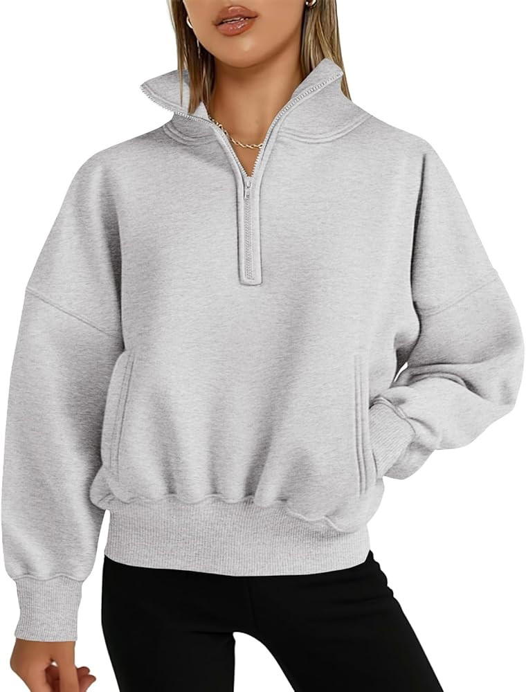 PRETTYGARDEN Womens Half Zip Sweatshirts Fleece Hoodies 2024 Trendy Long Sleeve Pullover Tops Fal... | Amazon (US)