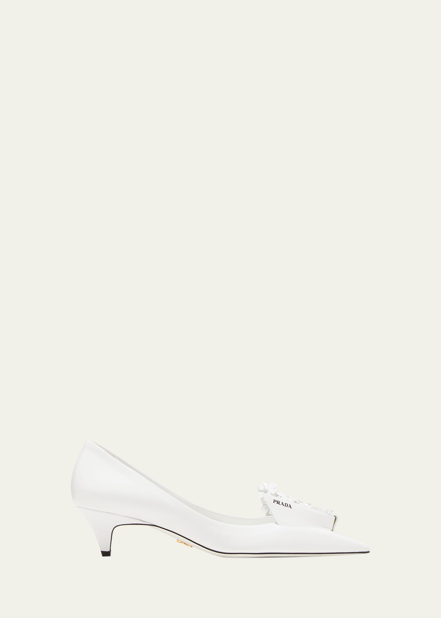 Prada Bouquet Leather Kitten-Heel Pumps | Bergdorf Goodman