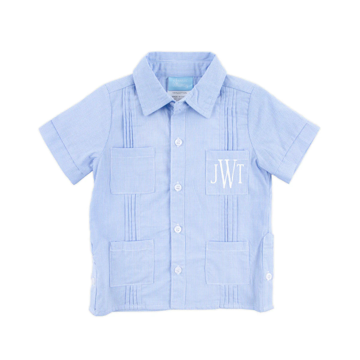 Blue Gingham Guayabera Shirt | Classic Whimsy