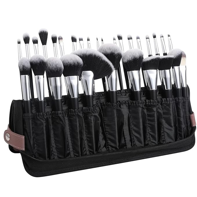 DUcare Makeup Brush Organizer 30pcs Folding Travel Professional Makeup Brushes Case Bag Stand-up ... | Amazon (US)