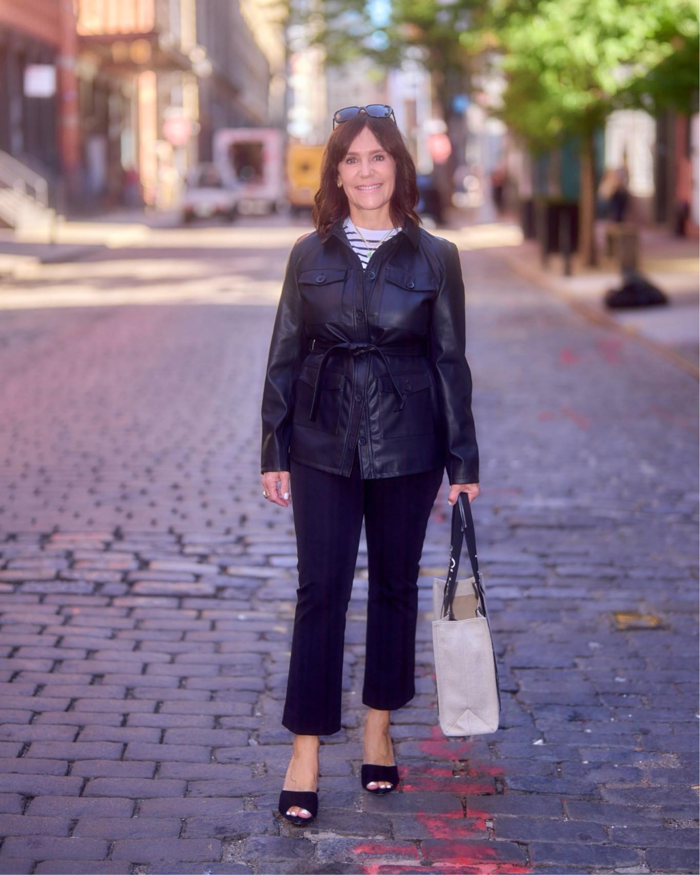 Living Legend Black Faux Leather Peplum Belted Jacket