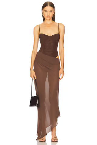 Camila Coelho Greer Maxi Dress in Chocolate Brown from Revolve.com | Revolve Clothing (Global)
