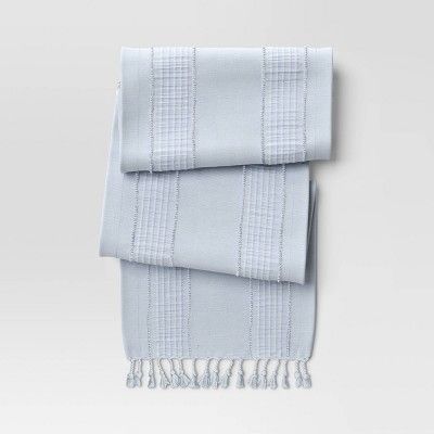 72"x14" Textured Striped Table Runner Blue - Threshold™ | Target
