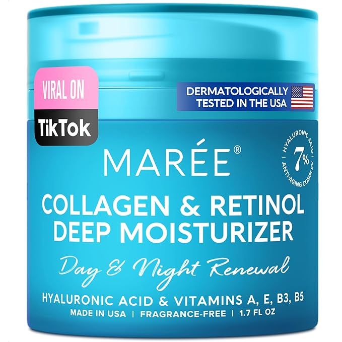 MAREE Face Moisturizer Collagen Cream - Anti Aging Face Cream with Hyaluronic Acid & Retinol - Co... | Amazon (US)