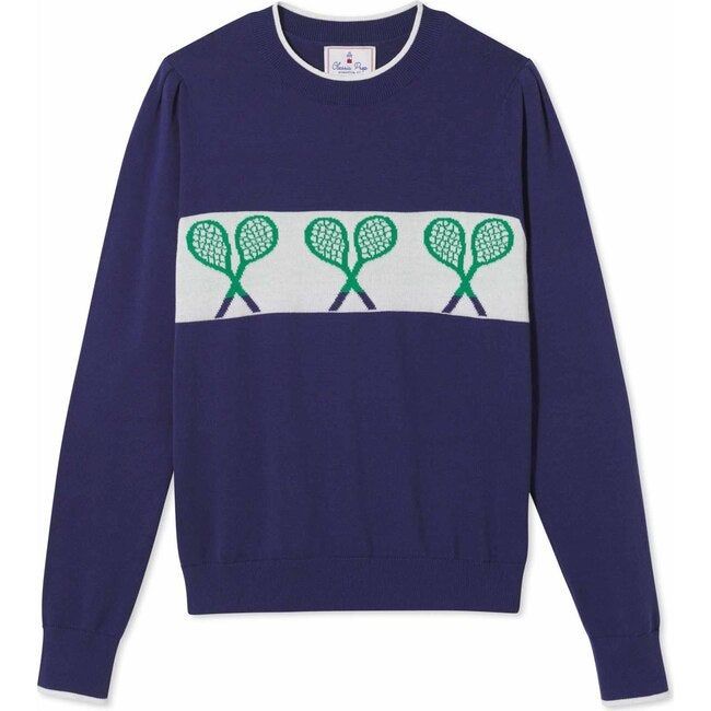 Women's Darby Tennis Sweater, Blue Ribbon | Maisonette
