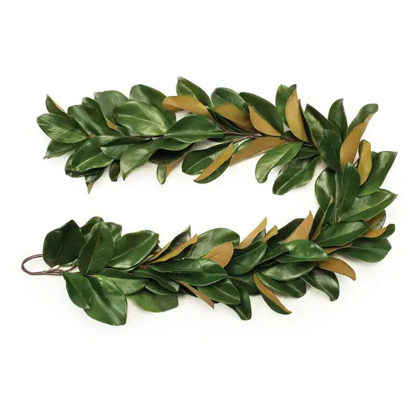 5ft Magnolia Leaf Garland Rustic Green Brown Holiday Decoration for Mantel Fireplace Tabletop - 6... | Bed Bath & Beyond