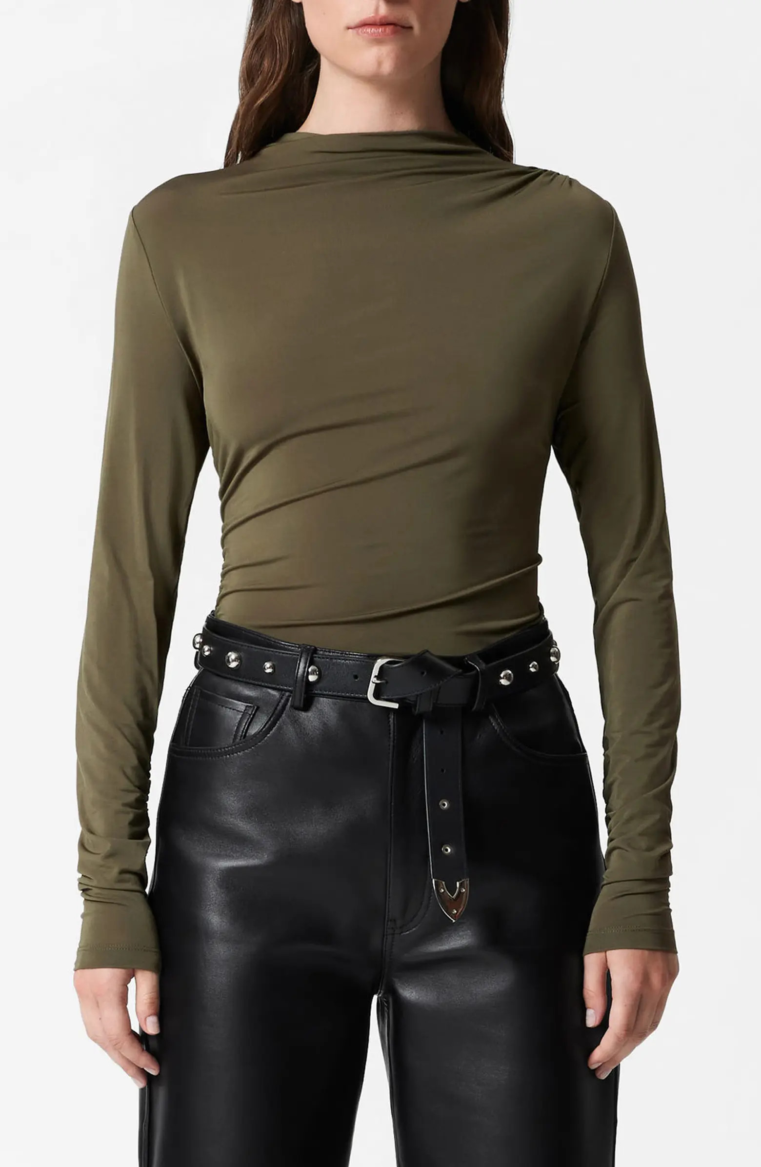 & Other Stories Drape Asymmetric Funnel Neck Top | Nordstrom | Nordstrom