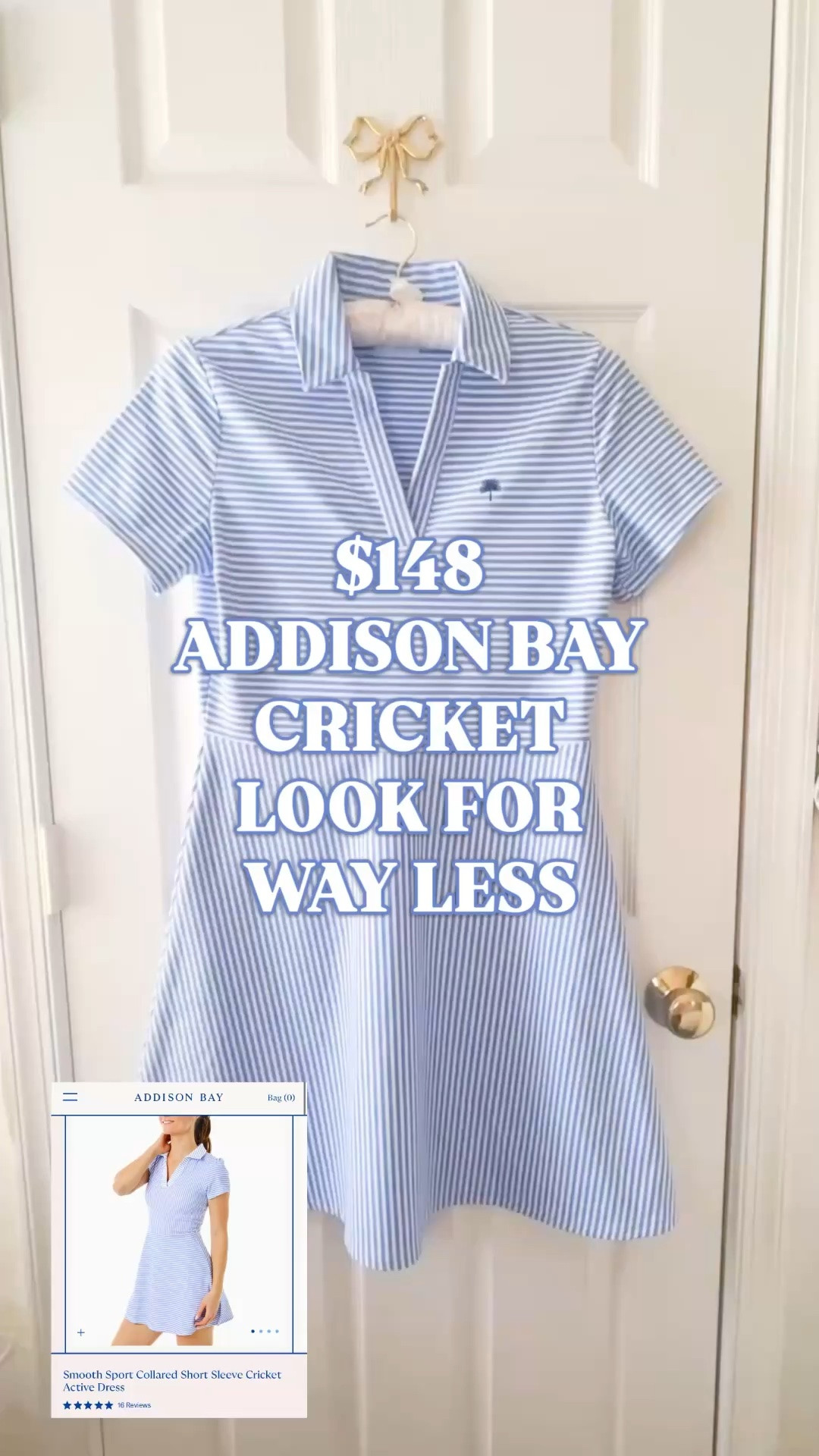 Addison Bay Cricket Dress look for less, striped polo active dress, preppy tennis dress, golf dress women

This is the $148 Addison Bay Smooth Sport Collared Short Sleeve Cricket Active Dress look for way less, and it is exactly the kind of sporty-preppy summer find that makes sense immediately.

The blue and white stripes, crisp polo collar, short sleeves, easy pullover shape, and embroidered palmetto detail give it that polished Addison Bay / country club / coastal active dress energy without the designer price tag.

It has UPF 30 sun protection. It’s practical for warm-weather days too. Think tennis, pickleball, golf, walking, errands, school pickup, vacation mornings, beach town shopping, lake weekends, resort days, and casual summer plans. 

This is for the woman searching for a preppy active dress that feels sporty, classic, coastal, and expensive-looking. Pair it with white sneakers, gold sandals, a visor, pearl studs, a belt bag, or a sweater over your shoulders for that polished summer uniform feel.

If you love Addison Bay dresses, Tuckernuck Sport, preppy activewear, tennis dresses, golf dresses, pickleball outfits, striped polo dresses, country club style, coastal preppy outfits, Southern preppy style, and designer look for less finds, this one belongs in your closet.

Addison Bay Cricket dress look for less, Addison Bay active dress, Addison Bay dupe, striped polo dress, blue striped dress, active dress women, tennis dress women, golf dress women, pickleball dress, sporty preppy dress, preppy summer dress, country club outfit, coastal style, UPF dress, vacation dress, resort outfit, designer look for less

#LTKFindsUnder100 #AddisonBay #LTKFindsUnder50 #PreppyStyle #TennisOutfit #TennisDress #GolfOutfit #SummerDress #LookForLess

#LTKSaleAlert #LTKActive #LTKfitnessgoals