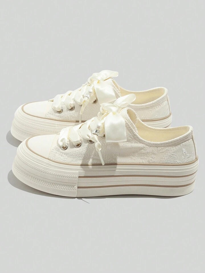 Women Simple Casual Style Four-Season Wear Color Block Round Toe Low-Cut Thick Sole Sports Leisur... | SHEIN
